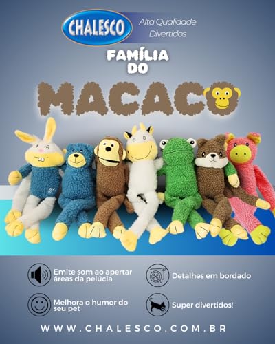 Chalesco Brinquedo Macaco Marrom Para Cães