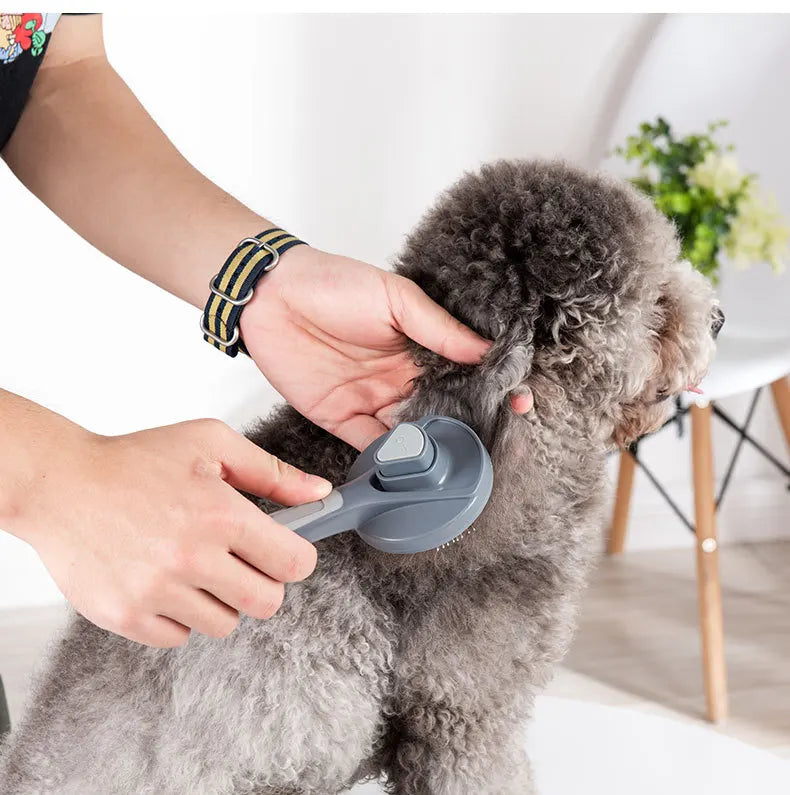 Escova de Limpeza Automática para Cães e Gatos - Pet Dog Brush com Auto Limpeza