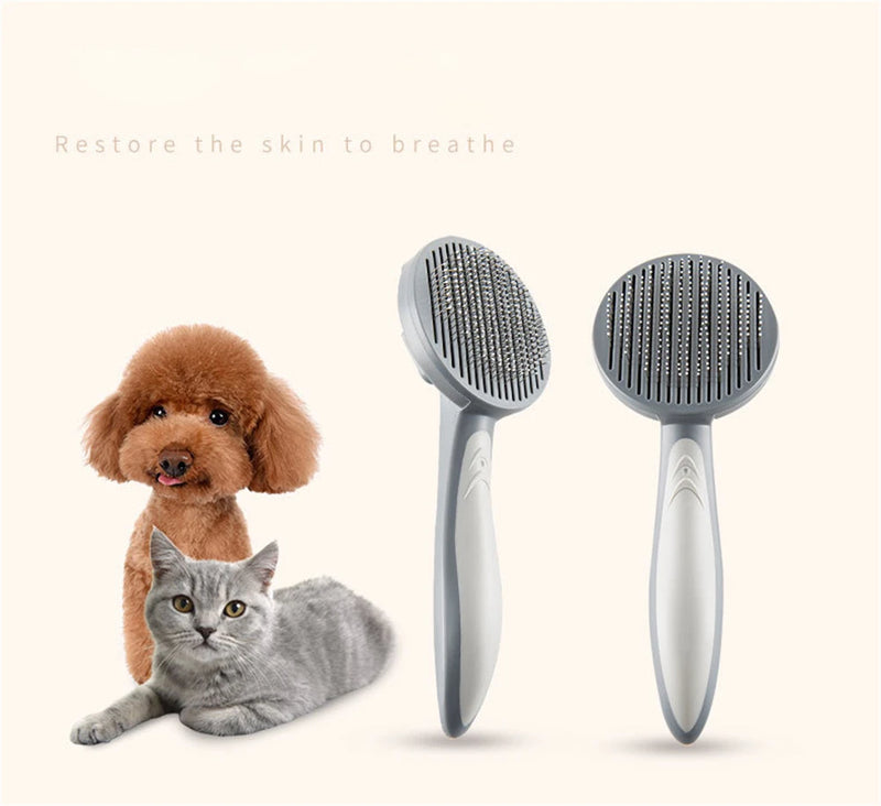 Escova de Limpeza Automática para Cães e Gatos - Pet Dog Brush com Auto Limpeza